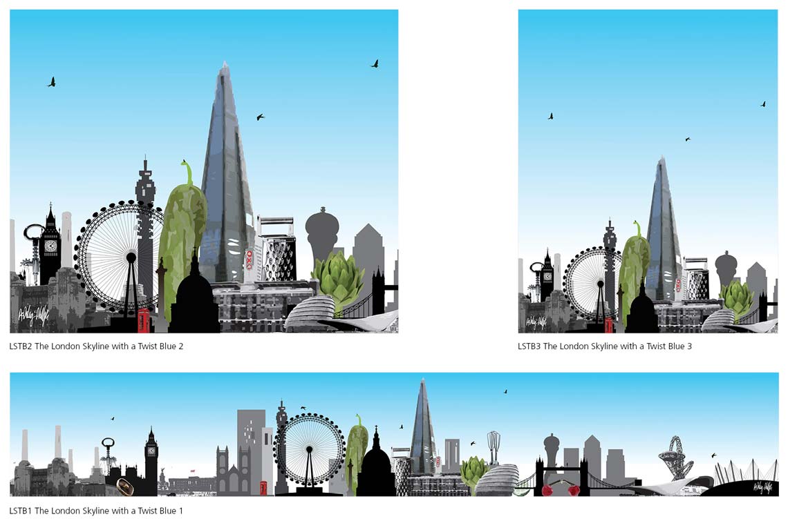 The London Skyline with a Twist Printed on Glass